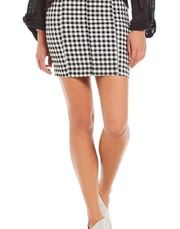 Free People  Black + White Gingham Mini Skirt - Size 4