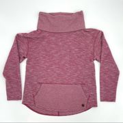 Burton Oversize Turtleneck Cowl Sweatshirt Sweater Mottled‎ Pink Cozy Winter