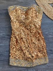 Gold Sequin Cocktail Dress