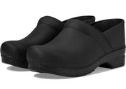 Professional Clog 38 Narrow Black Oiled Leather