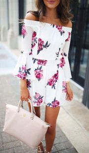 Off The Shoulder Bell Sleeve Romper