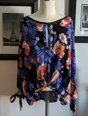 Free People Floral Top Size Small