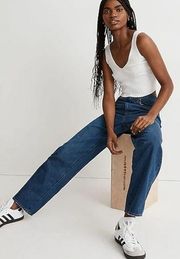 NWT Madewell Baggy Straight Leg Jeans 25 Dark Worn Indigo Wash