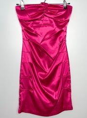 B Darlin Y2K B. Darlin Hot Pink Halter Bodycon Mini Dress