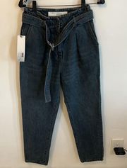 Iro Pablo Middle Gray Denim Paperbag Waist D Ring Jeans