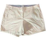 Crown & Ivy Women's Caroline Curvy Button Closure Beige Chino Shorts Size 18W