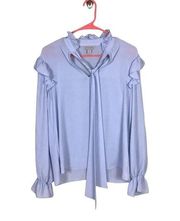 NWT BELLE SKY blue plus size 3x ruffle blouse Women Size Med.