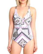 Nanette Lepore Printed One Piece Swimsuit Size 8 NWT $155