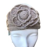 NEW Mudpie Floral Headband Tan Beige Adjustable