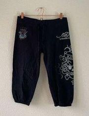 Ed Hardy Y2k  embellished cropped sweat pants large