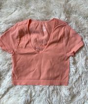 Orange Cropped Shirt