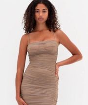 Babaton Aritzia Luxor Ruched Mesh Mini Dress 00