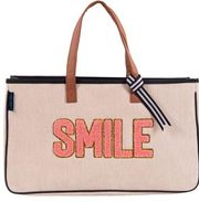 NWT Simply Southern “Smile” Corduroy Sparkle Tote Bag