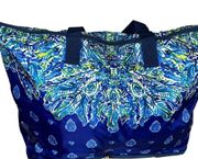 Getaway Packable Tote Bright Navy Showdown Engineered Print