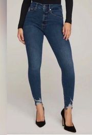 Good American Good Waist Blue309 Style High Rise Waist Nipping Skinny Jean 4/27