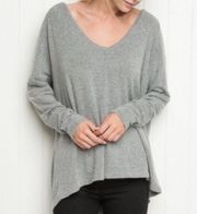 Brandy Melville  Grey V-Neck Cozy Oversized Sweater