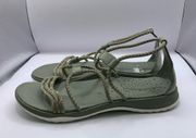 Merrell Womens Comfortable Sunstone Sandals size US8 green & yellow