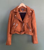 Faux Suede Moto Jacket