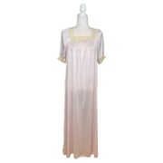 Vintage Diane Von Furstenberg Pastel Pinkish Purple Silky  Lace Trim Nightgown