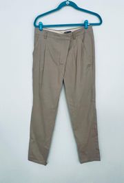 Linen Khaki Straight Leg Work Pants