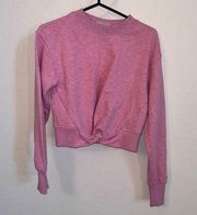 Scotch and Soda Pink Cropped Knot Front Sweatshirt, Size Small