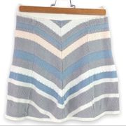Free People  - White Knit Mini Skirt Stripe - XS