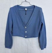 4/$25 Romwe crop cardigan blue XS