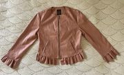 Pink Vegan Leather Jacket