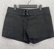 La Blanca Women's Swim Shorts Solid Black Lace Up Size Medium