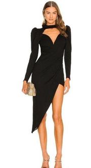 Michael Costello x REVOLVE Kira Midi Dress in Black XSmall New