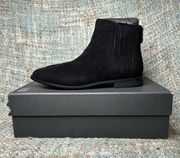 Eileen Fisher Rich Ankle Bootie in Black Suede