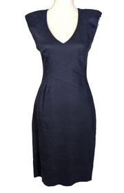 Black Halo Sleeveless Lace Trimmed Sheath Dress Blue Size 6