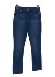 Straight Leg Dark Blue Stretchy Jeans Women 6