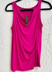 NWT Theory Sleeveless Jayra Cowl Neck Top Fuchsia Pink Women's Size Small