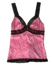 Dolce & Gabbana Pink Black Lace Silk Sleepwear Camisole Top Underwear S