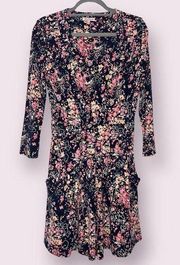 Juicy Couture Navy Blue and Pink Floral Dress