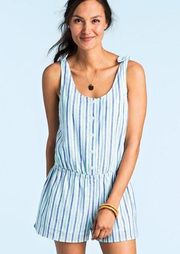 Vineyard Vines Hope Bay Stripe Button Front Romper