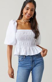 Francesca's puff sleeve smocked blouse