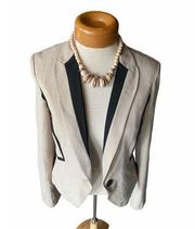 BCX blazer suit jacket size medium black and creme/tan