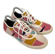 Toms Abstract Modern Art Color Block Canvas Sneaker Pink Size 8