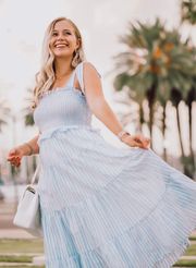 Striped Blue Maxi Dress