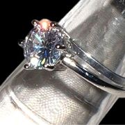 Beautiful realistic silver and faux diamond solitaire engagement ring!