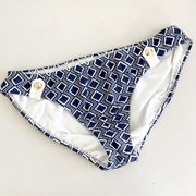 Shoshanna Swimwear Blue White Geometric Bikini Swim Bottom