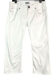 Daytrip Leo Womens Jeans Size 30 White Cropped Denim Studded Pockets Low Rise