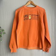 Comfort Colors Sweatshirt Life Is Better In The Company Of Dogs Orange Womens S