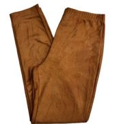 NEW  High Waisted Camel Brown Faux Suede Leggings Size Medium