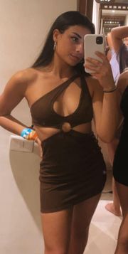 One Shoulder Cut Out Mini Dress