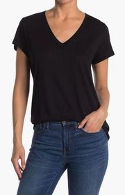 Black V-neck T-shirt