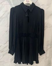 ZARA  long sleeve collard black dress