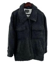 Something Navy Faux Shearling Coat Size XL New